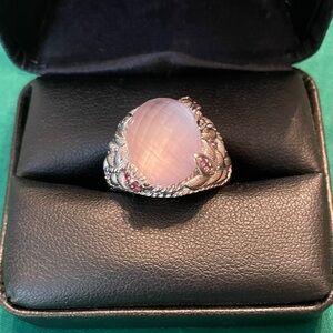 Judith Ripka Silver Ring with Pink Stone